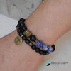 TCC™ Natural Matt Agate & Lapis Lazuli Om Buddha Bracelet